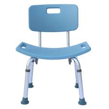 Photo 1 of - Bathroom Safety Shower Tub Bench Chair with Back, Blue (12202KDRB-1)
