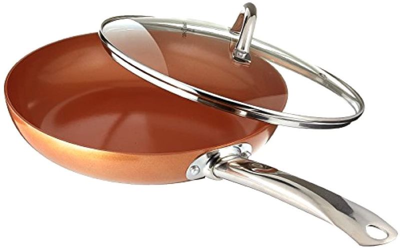 Photo 1 of Copper Chef 10 Inch Round Frying Pan With Lid - Skillet with Ceramic Non Stick Coating. Perfect Cookware For Saute And Grill