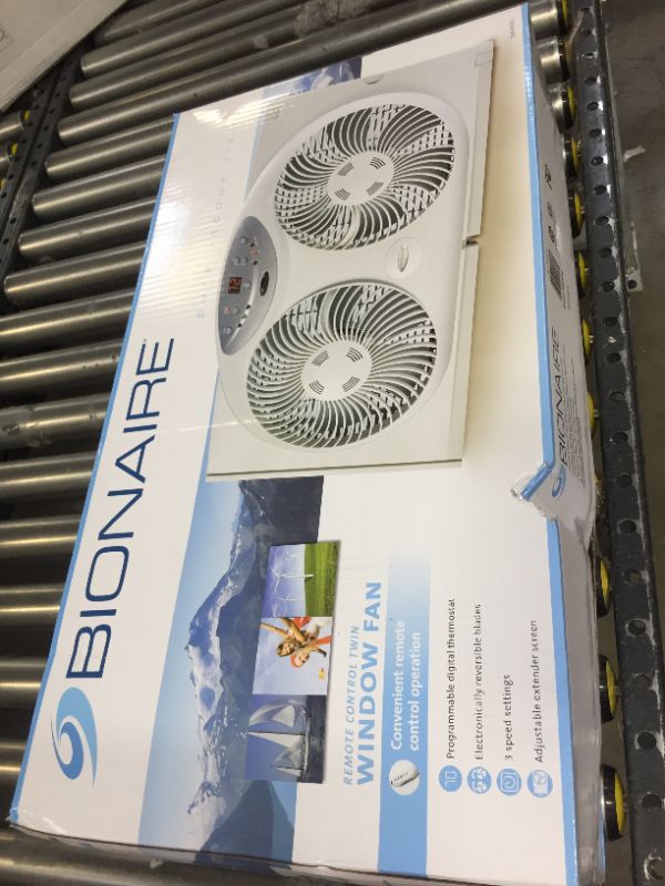 Photo 2 of Bionaire 9 in. Twin Window Fan with Remote Control, White