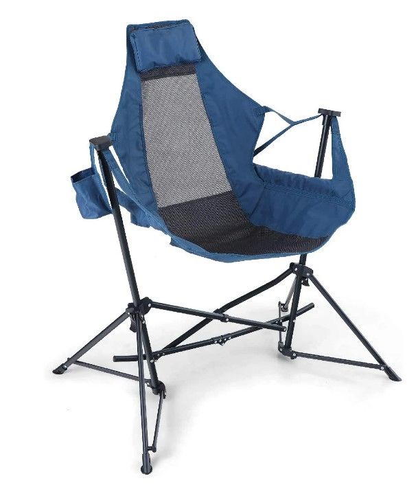 Photo 1 of Alpha Camp Oversized Folding Camping Chair Hammock Rocking Chair with Cup Holder Support 350 LBS