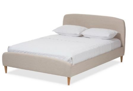 Photo 1 of Carton 2 of 3 Baxton Studio Mia Light Beige Fabric Queen Platform Bed CF8814-Light Beige-Queen