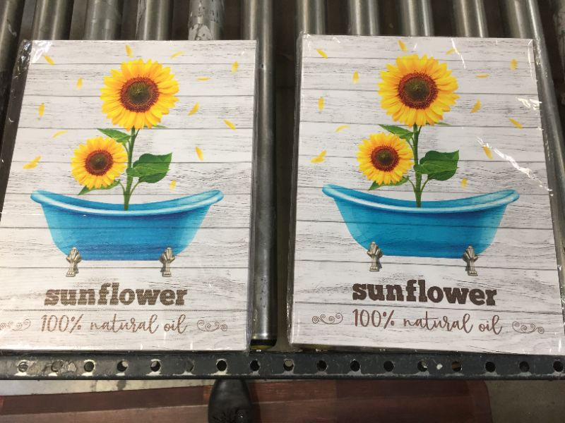 Photo 2 of 12x16inch Generic Sunflower Wall Art 2 Pack