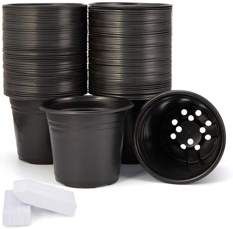 Photo 1 of 100-Pack 0.5 Gallon Plant Nursery Pots, Plastic Pots for Flower Seedling, Flower Plant Container Seed Starting Pot
