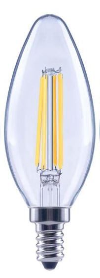 Photo 1 of 100-Watt Equivalent B13 Dimmable Blunt Tip Candle Clear Glass Filament LED Vintage Edison Light Bulb Daylight (12-Pack)