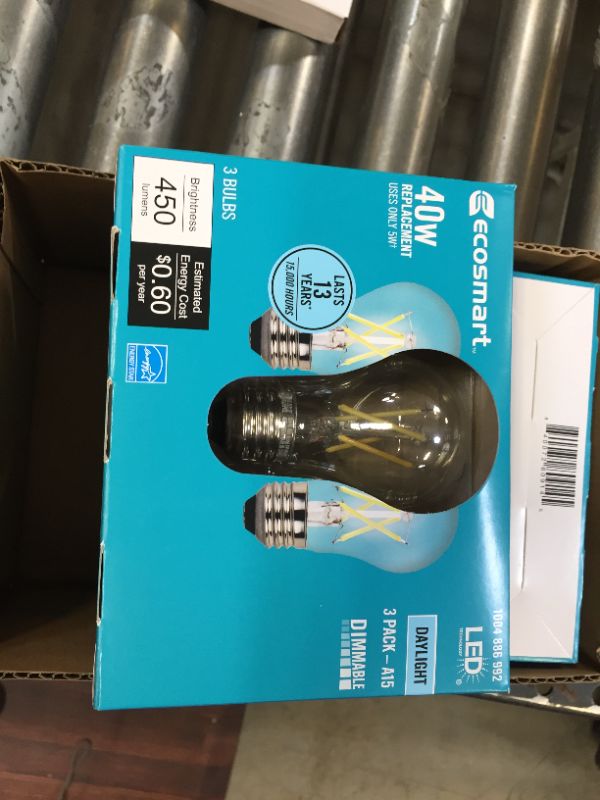 Photo 2 of  EcoSmart 40-Watt Equivalent A15 Dimmable ENERGY STAR Clear Glass Decorative 12 Pack