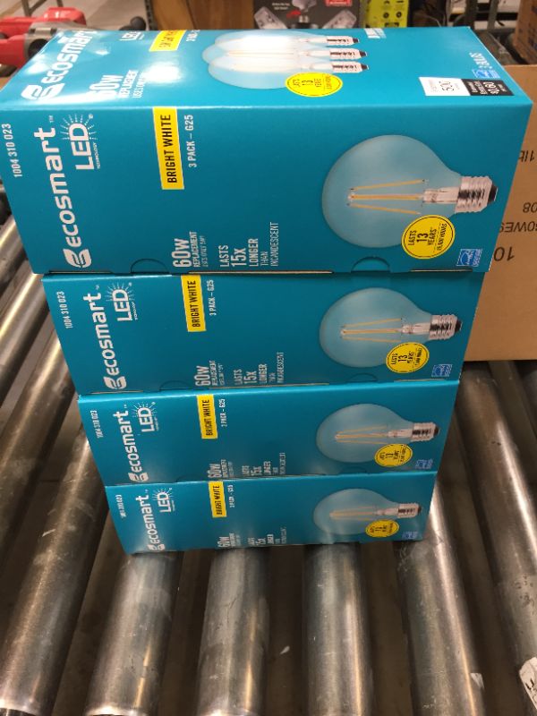 Photo 3 of 60-Watt Equivalent G25 Dimmable ENERGY STAR Clear Glass Filament Vintage Edison LED Light Bulb Bright White (12-Pack)