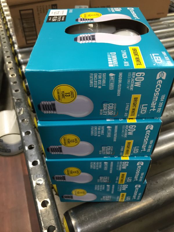 Photo 3 of 60-Watt Equivalent A15 Dimmable Frosted Glass Filament LED Vintage Edison Light Bulb Bright White (12-Pack)