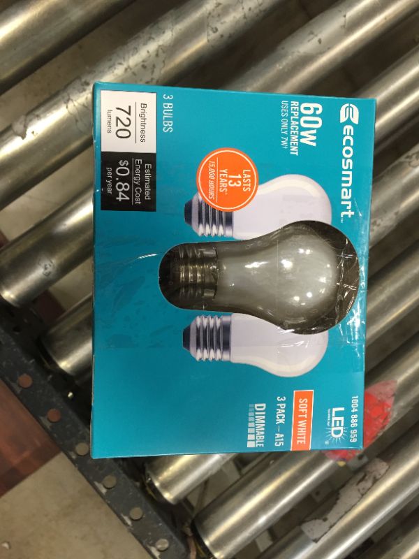 Photo 2 of 60-Watt Equivalent A15 Dimmable Frosted Glass Decorative Filament LED Vintage Edison Light Bulb Soft White (12-Pack)