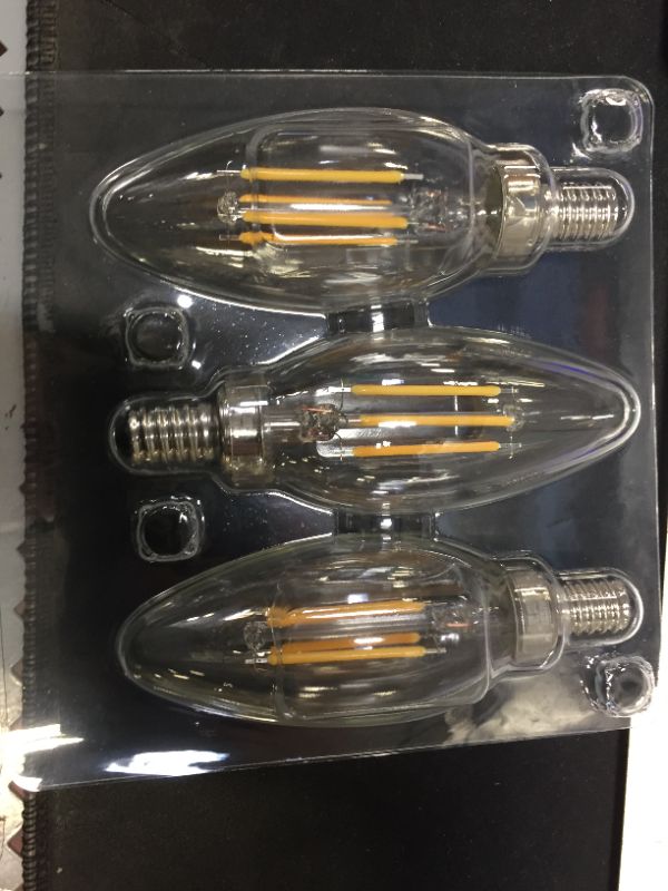 Photo 1 of 40-Watt Equivalent B11 Dimmable ENERGY STAR Clear Glass Filament LED Vintage Edison Light Bulb Bright White (6-Pack)