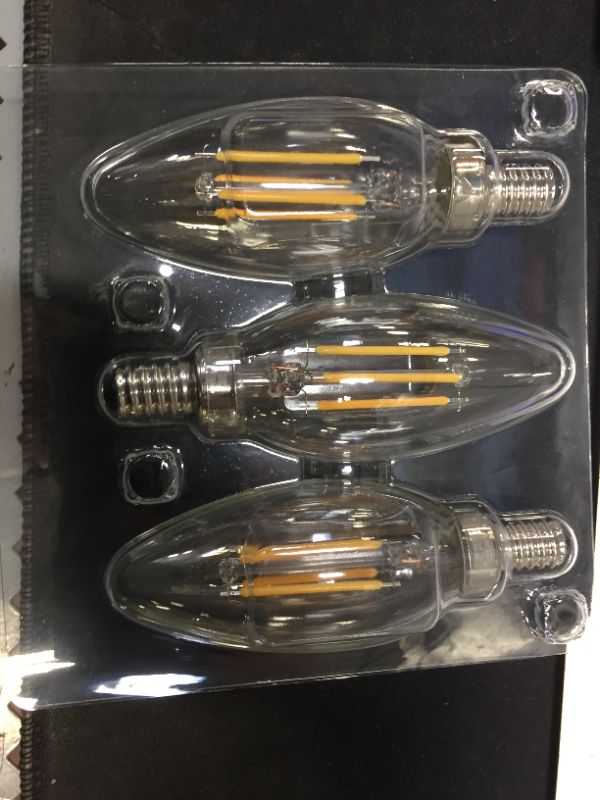 Photo 3 of 40-Watt Equivalent B11 Dimmable ENERGY STAR Clear Glass Filament LED Vintage Edison Light Bulb Bright White (6-Pack)