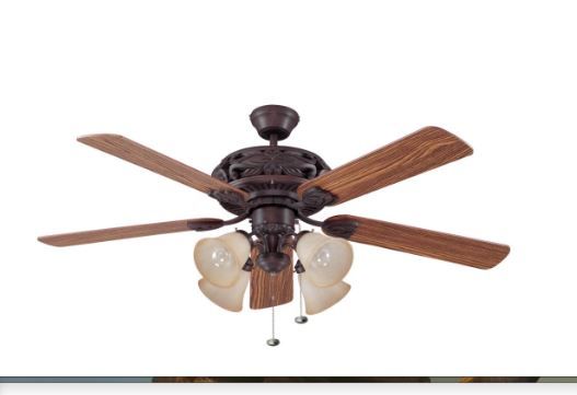 Photo 1 of 52" Honeywell Glen Alden Oil Rubbed Bronze Hugger Ceiling Fan with 4 Light