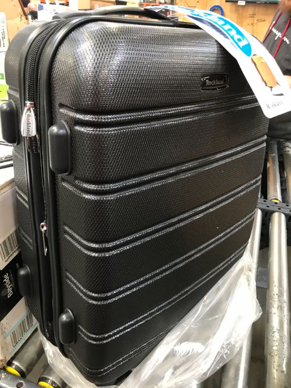 Photo 3 of Rockland Melbourne 20" Expandable ABS Carry On Spinner Suitcase - Black