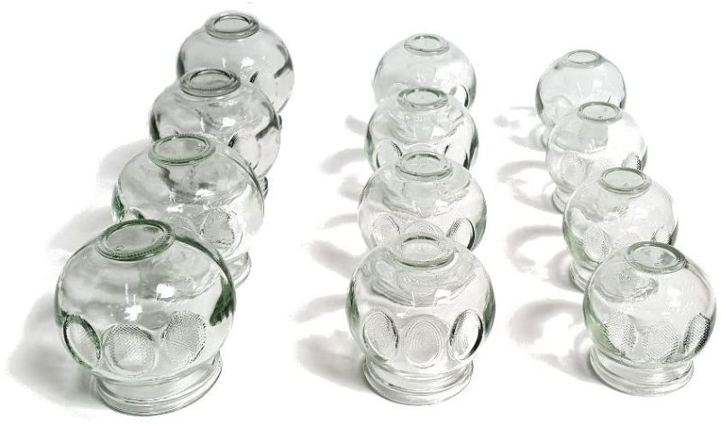 Photo 1 of 12 pc Fire Glass Cupping Set Jars Professional Quality (4 cups #3 ) (4 cups #4) (4 cups #5)