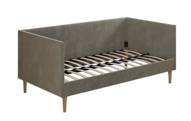 Photo 1 of DHP Franklin Mid Century Upholstered Daybed Twin Size in Gray Velvet