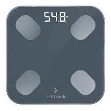 Photo 1 of FitTrack Dara Smart BMI Digital Scale - Measure Weight and Body Fat - Most Accurate Bluetooth Glass Bathroom Scale (Black)
