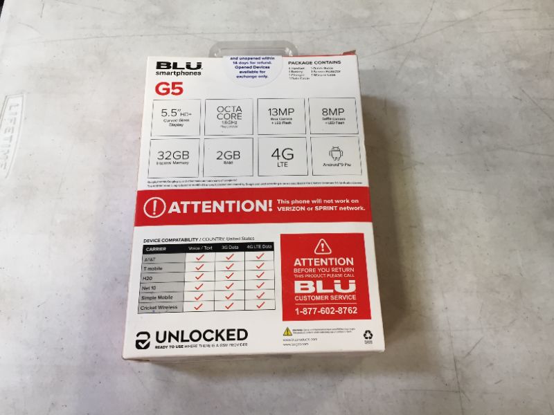 Photo 3 of BLU G5 Unlocked (32GB) - Black (Item has original tape on it)