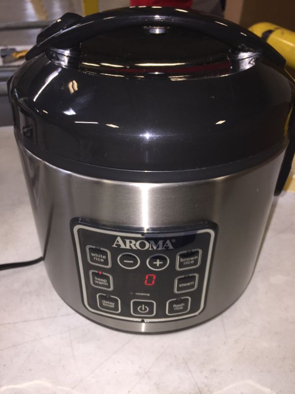 Photo 2 of Aroma Digital Rice Cooker and Food Steamer, Silver, 8 Cup