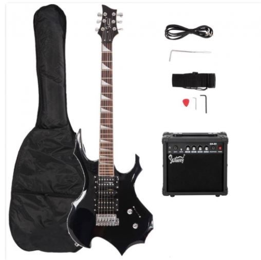 Photo 1 of 























Glarry 36inch Burning Fire Style Electric Guitar Black w/ 20W Amplifier