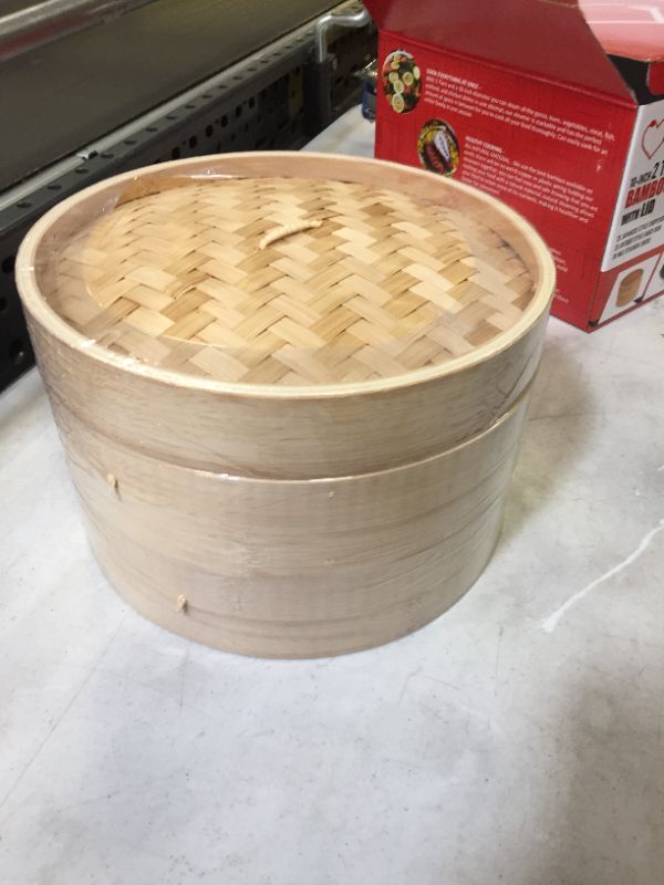 Photo 1 of 2 Tier Bamboo Steamer