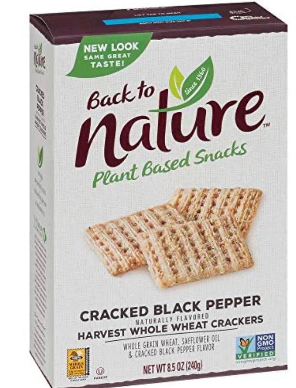 Photo 2 of Back to Nature Crackers, Non-GMO Crispy Wheat, 8 Ounce best by 9/2021

Back to Nature Crackers, Non-GMO Spinach & Garlic, 6 Ounce best by 12/2021

Back to Nature Crackers, Non-GMO Cracked Black Pepper Harvest Whole Wheat, 8.5 Ounce 2 boxes best by 10/2021