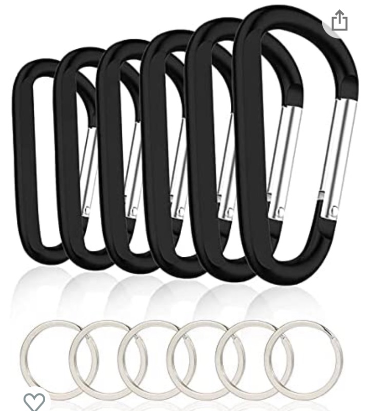 Photo 2 of 2-32x1/4 black Phil pan type b 100 in a pack 2 packs 

6PCS Carabiner Caribeaner Clip,3" Large Aluminum D Ring Shape Carabeaner with 6PCS Keyring Keychain Hook