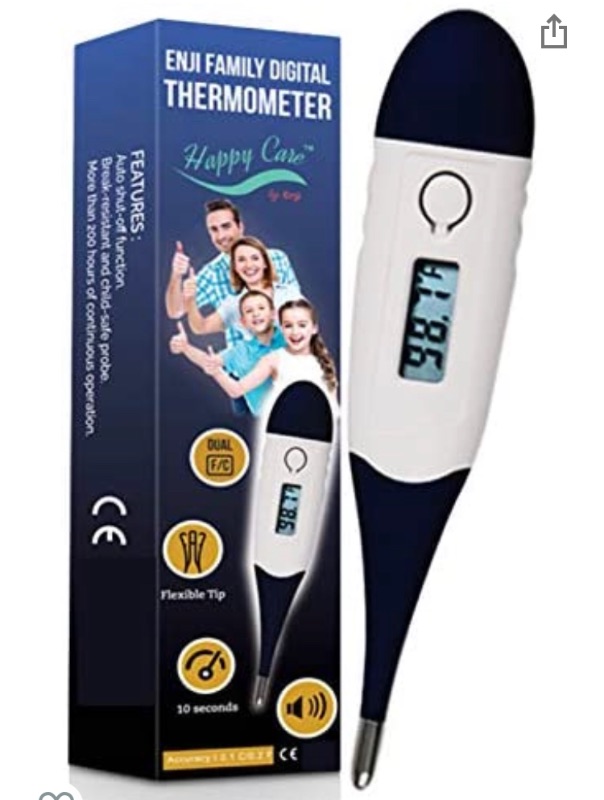 Photo 1 of ast 10 Seconds Body Fever Thermometer for Adults, Children, Kids, Infants, Babies and Pets. Oral, Rectal and Underarm, Digital Termometro, Memory Recall, Auto Power Off and Fever Alert, F and C