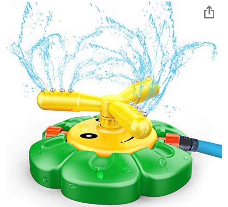 Photo 1 of Shemira Outdoor Water Spray Sprinkler for Kids and Toddlers,Outdoor Games Water Spray Toys, Backyard Spinning Sunflower Sprinkler Toy, Fun Backyard Fountain Play Toys for 2 -12-Year-Old Boys & Girls