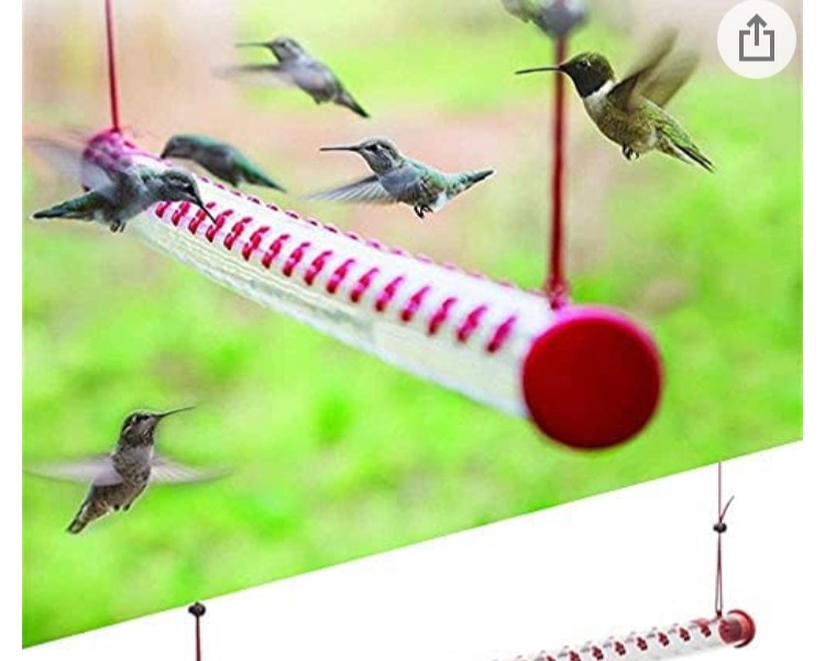 Photo 1 of Bob's Best Hummingbird Feeder-19.6'', with Hole Birds Feeding Transparent Pipe, Bird Feeder for Garden Home Decorative? Indoor or Outdoor Decor (50cm/19.6")