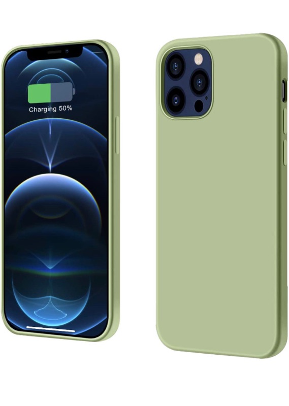 Photo 1 of DOUDING Compatible with iPhone 12 Case,Designed for iPhone 12 Case 6.1 inch(2021),Liquid Silicone Gel Rubber Full Body Protection Shockproof Drop Protection Case(Matcha Green)