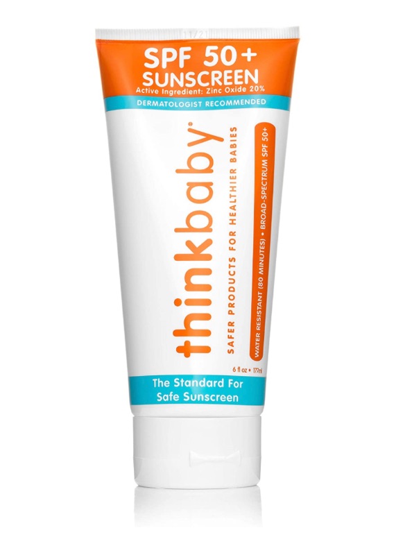 Photo 1 of Baby Sunscreen Natural Sunblock from Thinkbaby, Safe, Water Resistant Sunscreen - SPF 50+ (6 ounce)