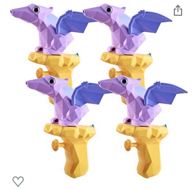 Photo 1 of TICZLOE Water Gun, 4 Pack Water Guns for Kids Dinosaur Squirt Gun 150ml Capacity, Small Water Pistols for Boys and Girls Toddlers in Bath Pool Party Favors Summer Water Toys (Purple)