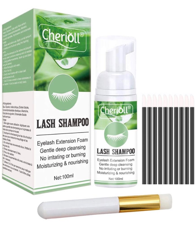 Photo 1 of Eyelash Shampoo, Eyelash Foam Cleaner, Remove Makeup Residue & Mascara, 100ml Gentle Deep Cleansing and No Irritating or Burning for Eyelash Extension Foam