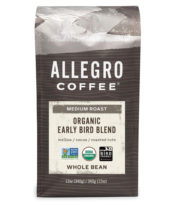 Photo 1 of Allegro Coffee Organic Early Bird Blend Whole Bean Coffee, 12 oz. best by date unknown.