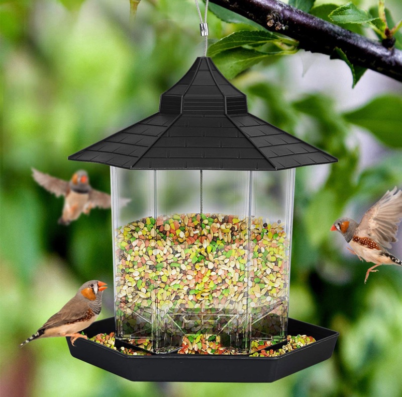Photo 1 of Bird Feeders for Outside Hanging,Bird Seed for Outside Feeders for Garden Yard Outdoor Decoration (Black)