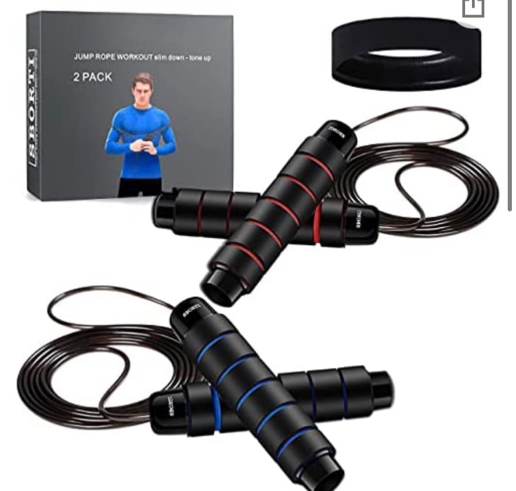 Photo 1 of 2 Pack Fitness Jump Ropes for Working out , Adults Weight Loss,Skipping Rope for Exercise Jumping Rope for workout Adjustable Athletic Jump Rope for Men and Women Christmas Gift