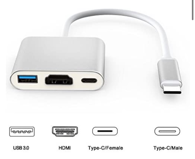 Photo 1 of TOPEREK Type-C Hub with 4K HDMI, Mini USB-C to USB 3.1 Multiport Adapter Converter for The New MacBook 2016 and ChromeBook Pixel Silver