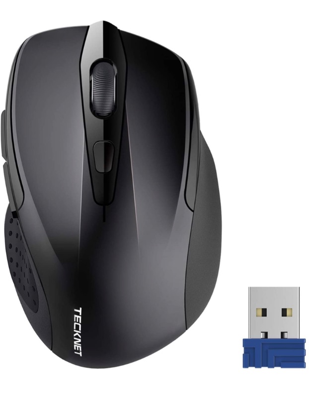 Photo 1 of TECKNET Pro 2.4G Ergonomic Wireless Optical Mouse with USB Nano Receiver for Laptop,PC,Computer,Chromebook,Notebook,6 Buttons,24 Months Battery Life, 2600 DPI, 5 Adjustment Levels