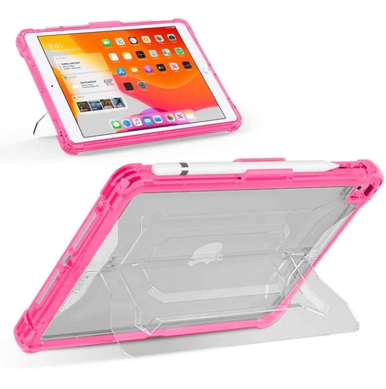 Photo 1 of Youtec iPad 8th Generation Case, iPad 7th Generation Case, iPad 10.2 inch Case 2019/2020, Shockproof Rugged iPad 10.2 Protective Clear Back Cover with Kickstand+Pen Holder for 10.2 iPad 8th/iPad 7th