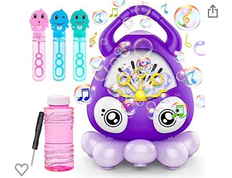 Photo 1 of Toys Gifts for Toddlers Boys Girls 1,2,3 Year Old-Electric Octopus Bubble Machine Blower Maker for Kids with Music, My First Birthday Gift for Parties Outdoor Outside Play