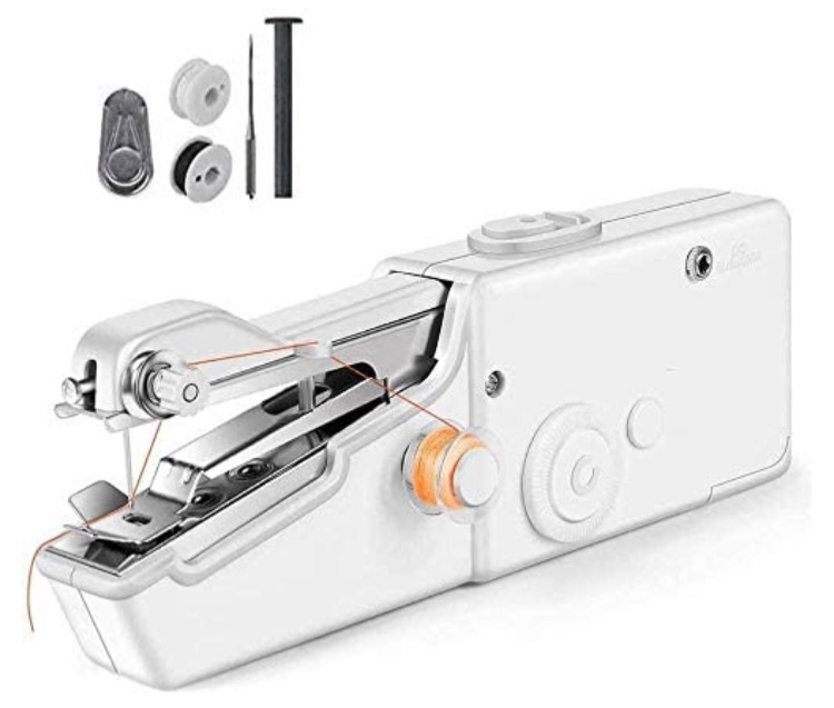 Photo 1 of Yueetc Handheld Sewing Machine, Mini Cordless Portable Electric Sewing Machine for Fabric Clothing Kids Cloth Pet Clothes, Household Quick Repairing Tool-Small Handy Stitch Handheld Sewing Machine 3 sets 