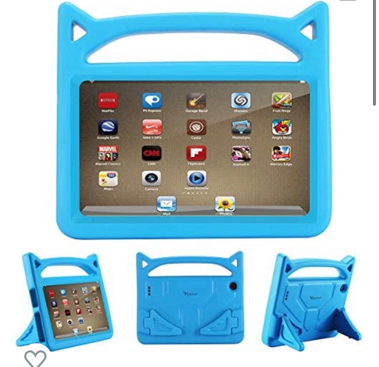 Photo 1 of 2019 All-New Fire 7 Tablet case, Fire 7 case for Kids (9th Gen/7th Gen/5th Gen, 2019 2017 2015 Release) Anti Slip Shockproof Light Weight Kids Friendly Protective Case(Blue)