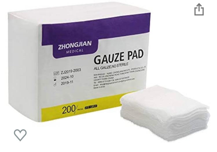 Photo 1 of zhongjian medical Curity Gauze Sponge, Non-Adhesive Wound Dressing Non-sterile, Bulk 2" x 3", 12-Ply(Pack of 200)