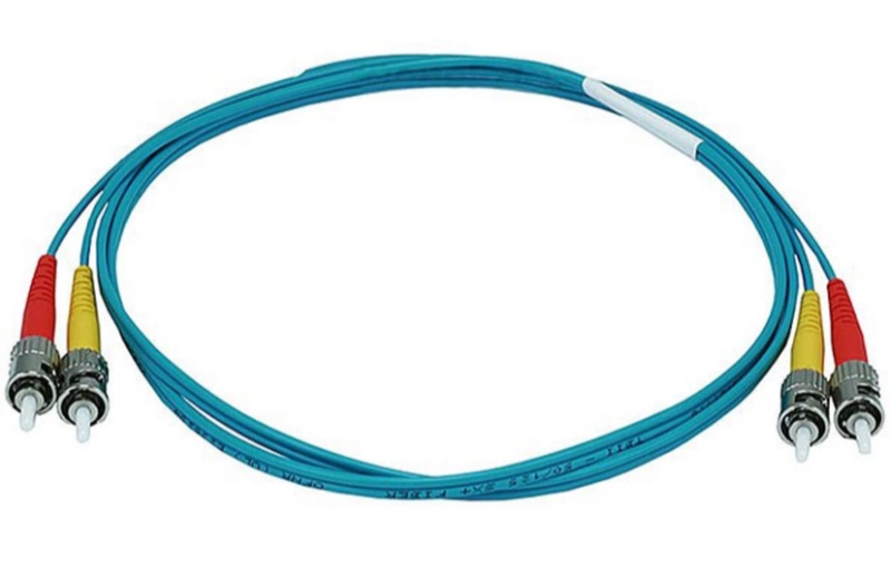 Photo 1 of Monoprice Fiber Optic Cable - 1 Meter - Aqua | ST to ST, OM3, 50/125 Type, Multi Mode, 10Gb, Duplex. 2 pack
