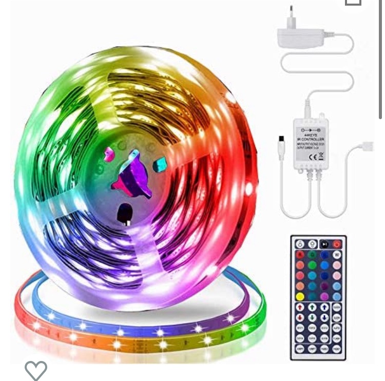 Photo 1 of LED Strip Lights, Lewentech 16.4ft RGB Color Changing Light Strip Kit with Remote and Control Box for Room,Bedroom, TV, Cupboard Decoration, Bright 5050 LEDs, Cutting Design, Easy Installation