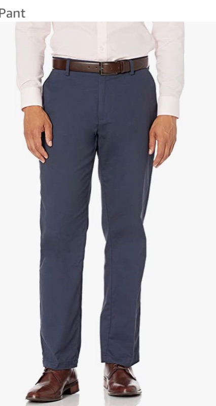 Photo 1 of Amazon Essentials Men's Classic-fit Wrinkle-Resistant Flat-Front Chino Pant size 42x34