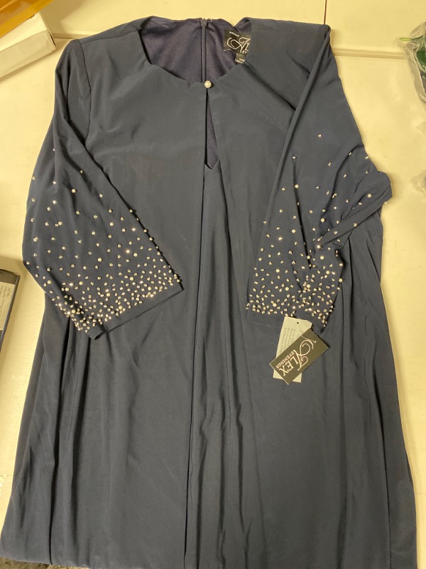 Photo 2 of Alex Evenings Women's Plus Size Midi Scoop Neck Shift Dress with Jacket size 14plus