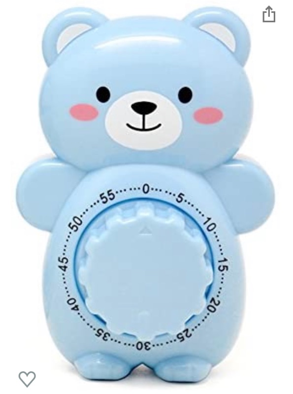 Photo 1 of Golandstar Cute Cartoon Bear Timers 60 Minutes Mechanical Kitchen Cooking Timer Clock Loud Alarm Counters Manual Timer (Blue)