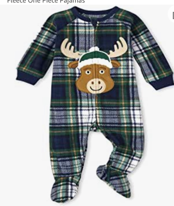 Photo 1 of The Children's Place unisex-baby and Toddler Holiday Fleece One Piece Pajamas size 3-6 months