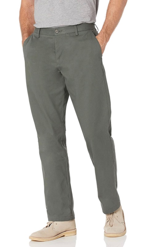 Photo 1 of Amazon Essentials Men's Classic-fit Wrinkle-Resistant Flat-Front Chino Pant. Size 34W 29L