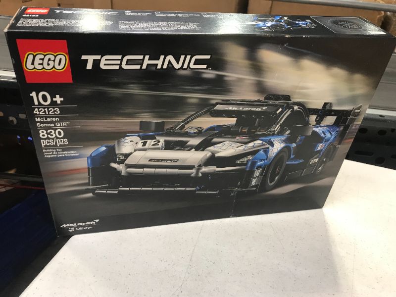 Photo 2 of new sealed box--LEGO Technic McLaren Senna GTR 42123 Toy Car Model Building Kit; Build and Display an Authentic McLaren Supercar, New 2021 (830 Pieces)